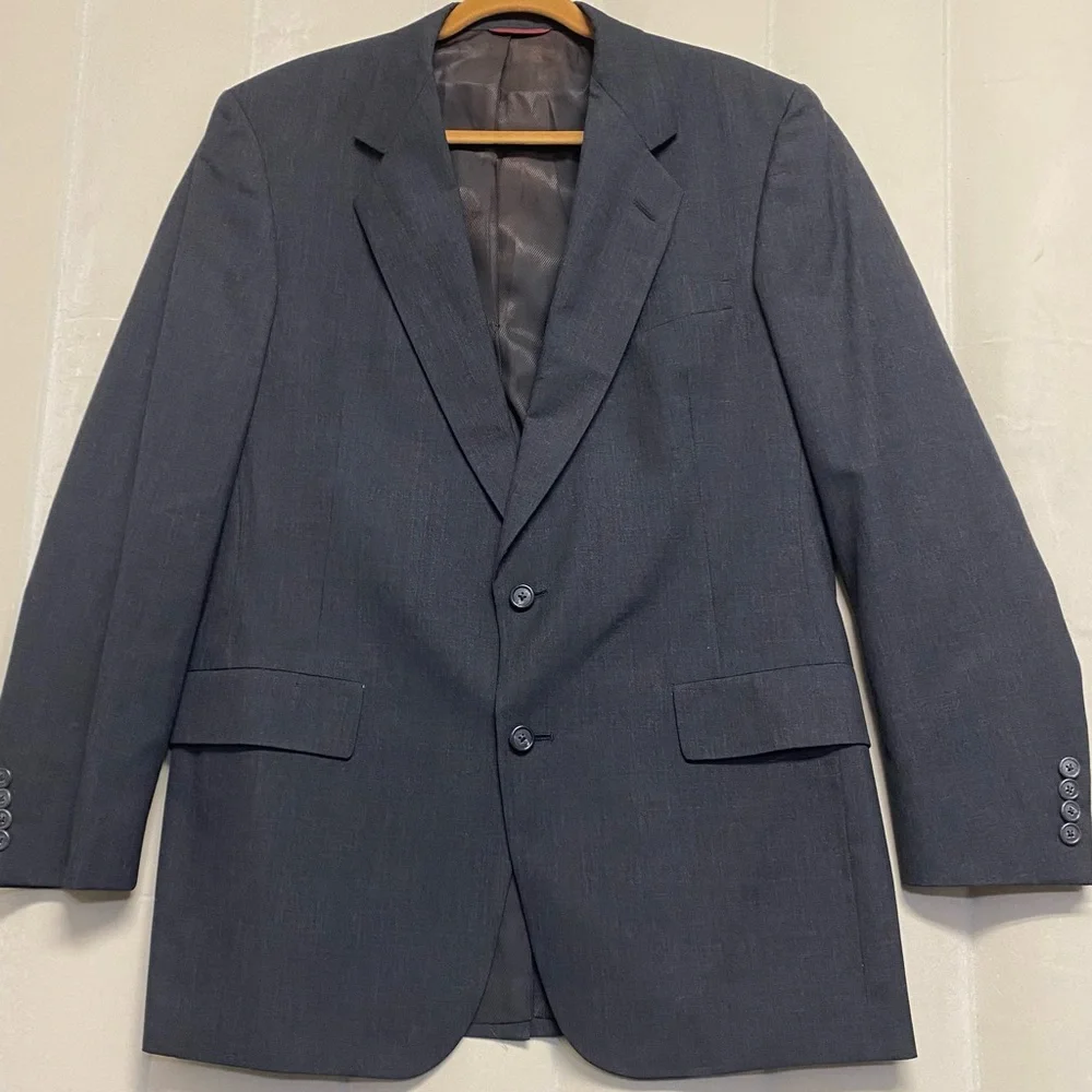 Hart Schaffner Marx Men’s Blazer Jacket Sports Coat Silver Trumpeter 100% Wool
